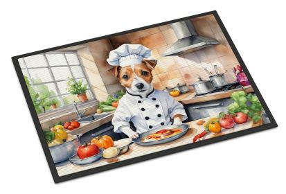 NEW Jack Russell Terrier The Chef Doormat Front Door Mat Indoor Outdoor Rugs for Entryway, Non Slip Washable Low Pile, 18H X 27W