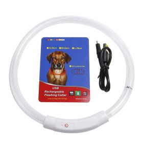 USB Rechargeable LED Dog Collar Multi-Color Lighting Dog Safety Collar Cuttable Length Glow Dog Collar For Small Medium Large Dog Night Walking (Option: 50cm)